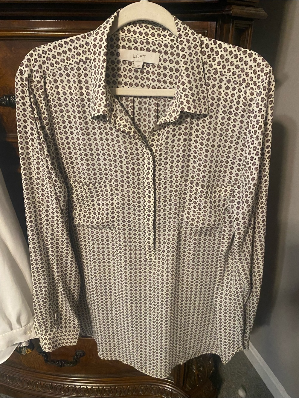 LOFT camp popover blouse